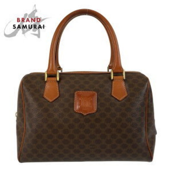 Celine Macadam handbag Boston bag brown leather - Picture 1 of 9